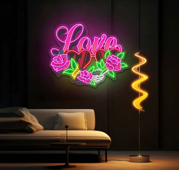 Perfect Vision of Love: Heart Glasses Edition Neon Sight Light Artwork