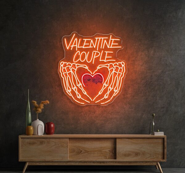 Skeleton Love: A Heart of Bones Best Gift For Valentine Neon Sight Light Artwork
